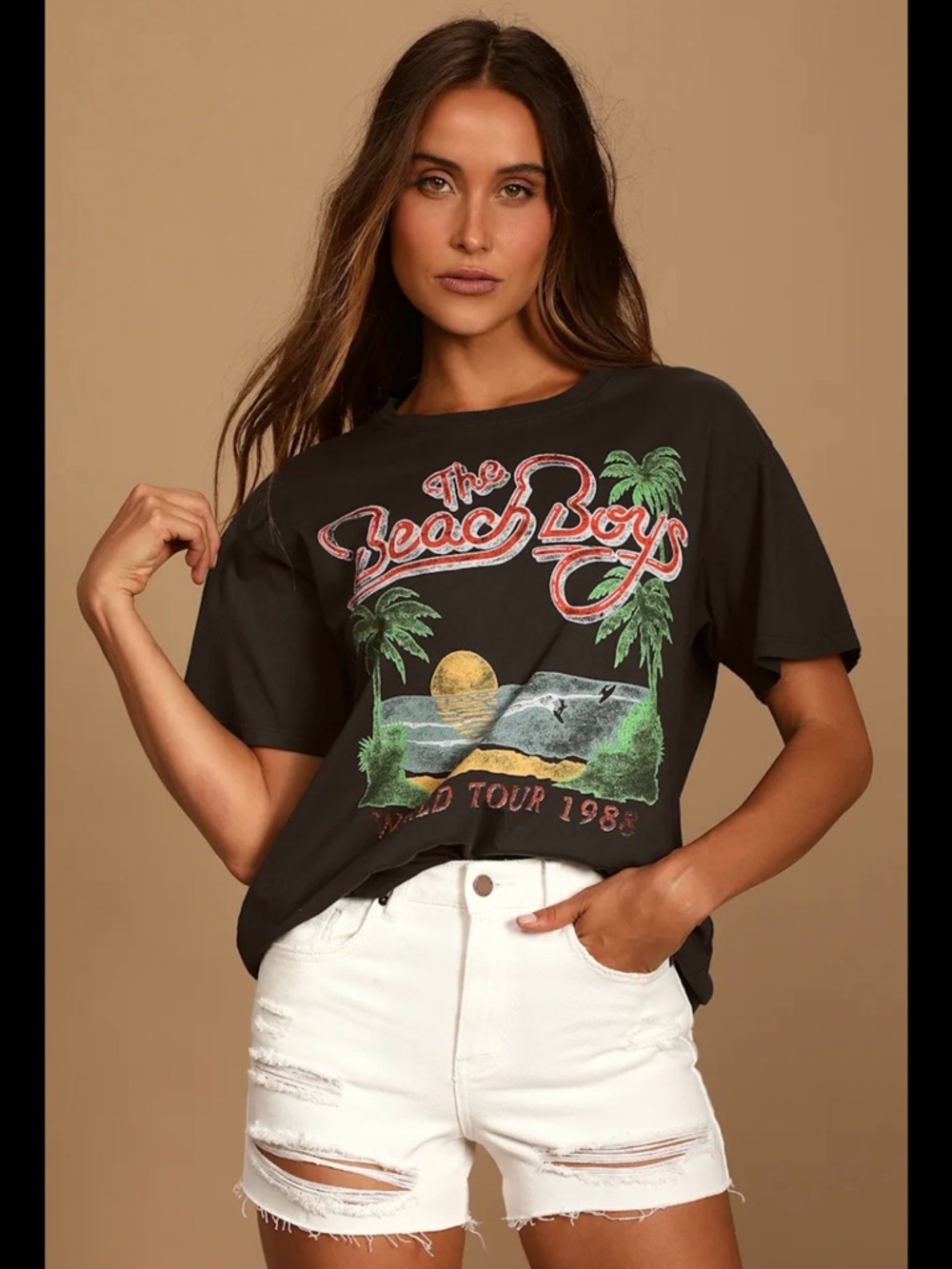 Daydreamer The Beach Boys ‘88 Boyfriend Tee Vintage Black